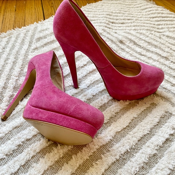 Aldo Pink Suede Platform Pumps - Picture 2 of 8